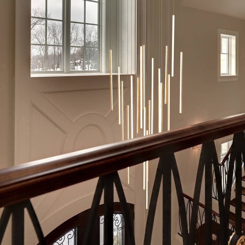 8/12/18-Light Dimmable Integrated LED Chandelier Linear Kitchen Island Light