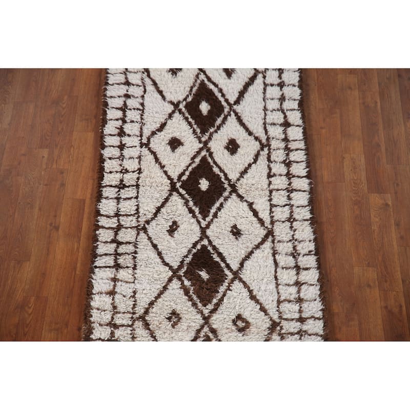 Plush Turkish Anatolian Runner Rug Hand-knotted Tribal Wool Carpet - 2'9"x 13'3"