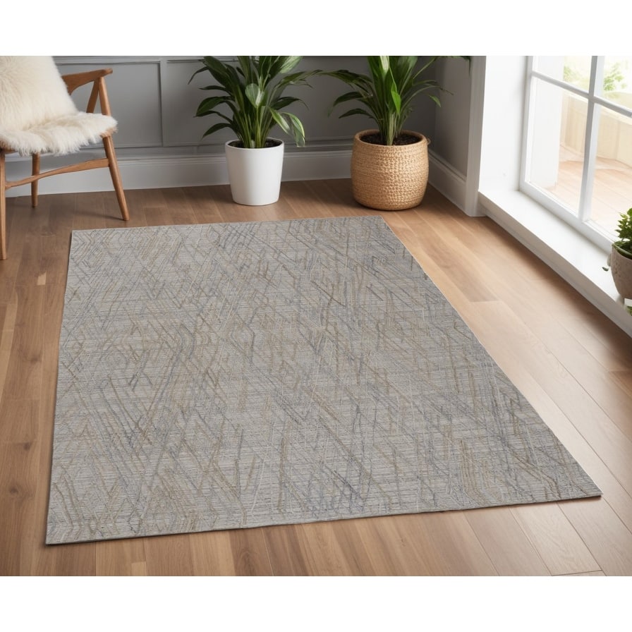 Tudu Abstract Modern Woven Durable Area Rug By HomeRoots - 4' x 6'