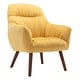 preview thumbnail 6 of 23, Corvus Cumbria Mid-century Linen Arm Chair Yellow