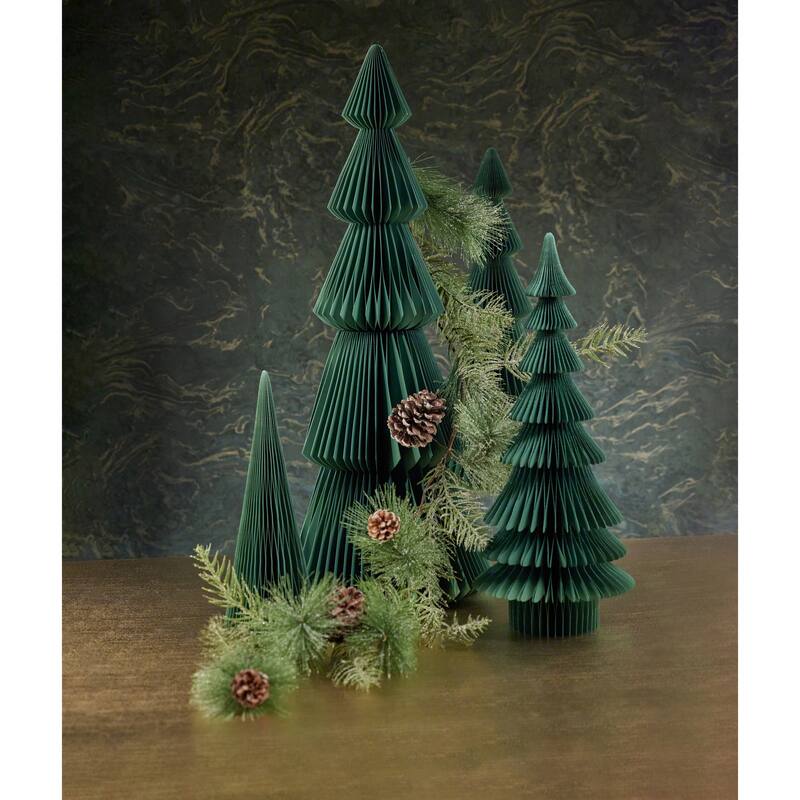 Miriam 16" Paper Decorative Cone Trees, Set of 4