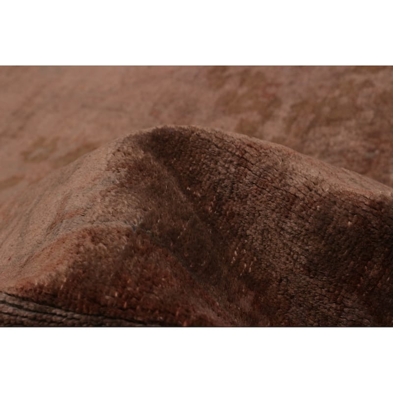 ECARPETGALLERY Hand-knotted Vibrance Dark Brown Wool Rug - 6'1 x 8'3