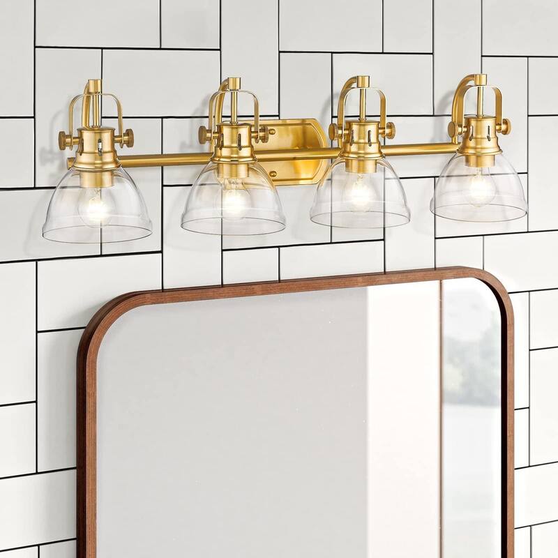 4Light Modern Bathroom Vanity Light with Clear Glass Shade On Sale
