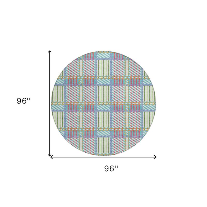 HomeRoots Plaid Transitional Rectangle Outdoor Rug