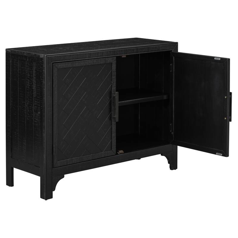 Modern Cabinets with Unique Design Doors and 1 Adjustable Shelves for Living Room, Study Room