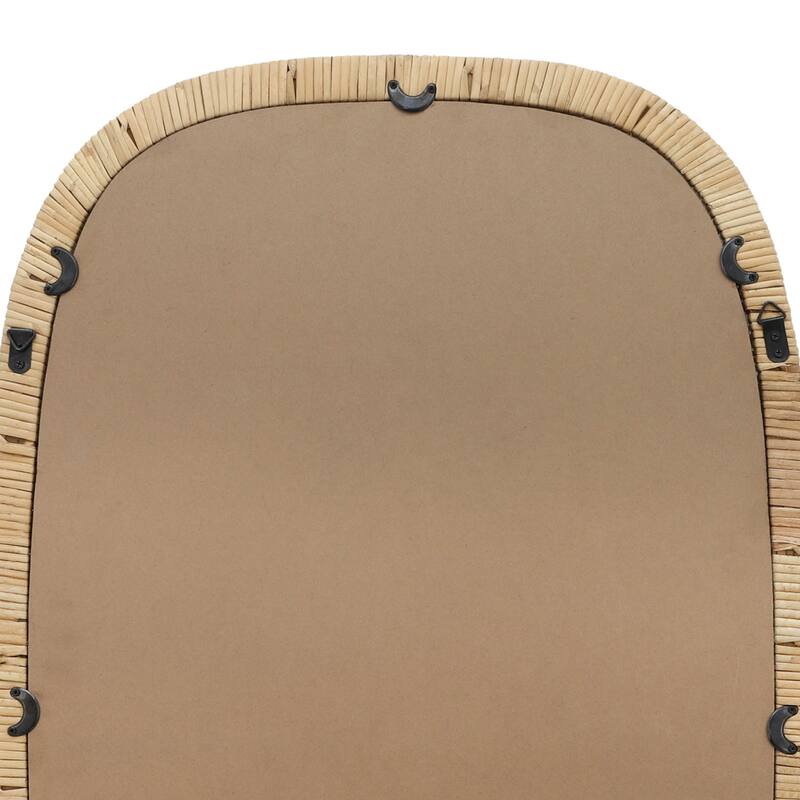 Modern Wall Mirror with Rounded Corners - 22", Brown - 22" x 1" x 34"