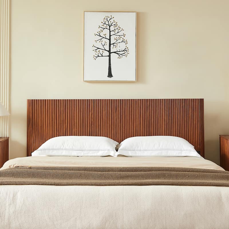 Platform Bed Lift Up Hydraulic Storage Bed Frame Wooden Corrugated Curved Lines Design Frame Wood Slat Metal Support Bed Frame