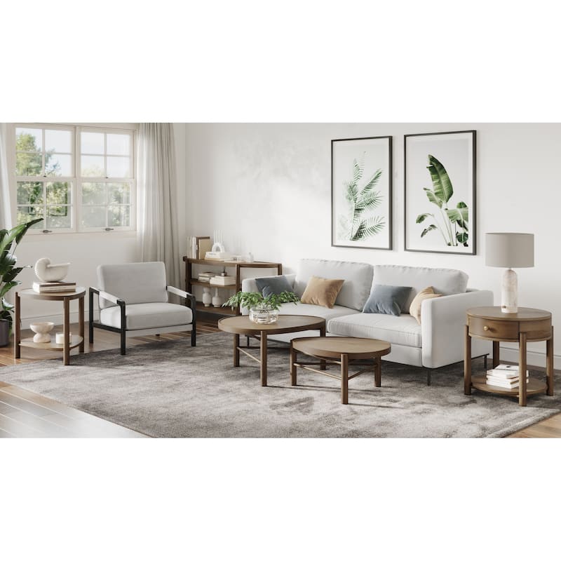 Magnussen Home Hadleigh Brown Honey Shaped Accent End Table - 29''W x 24.75''D x 25''H