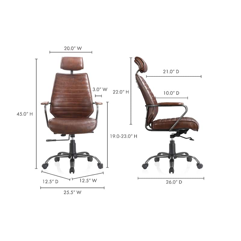 Aurelle Home Modern Leather Upholstered Office Chair