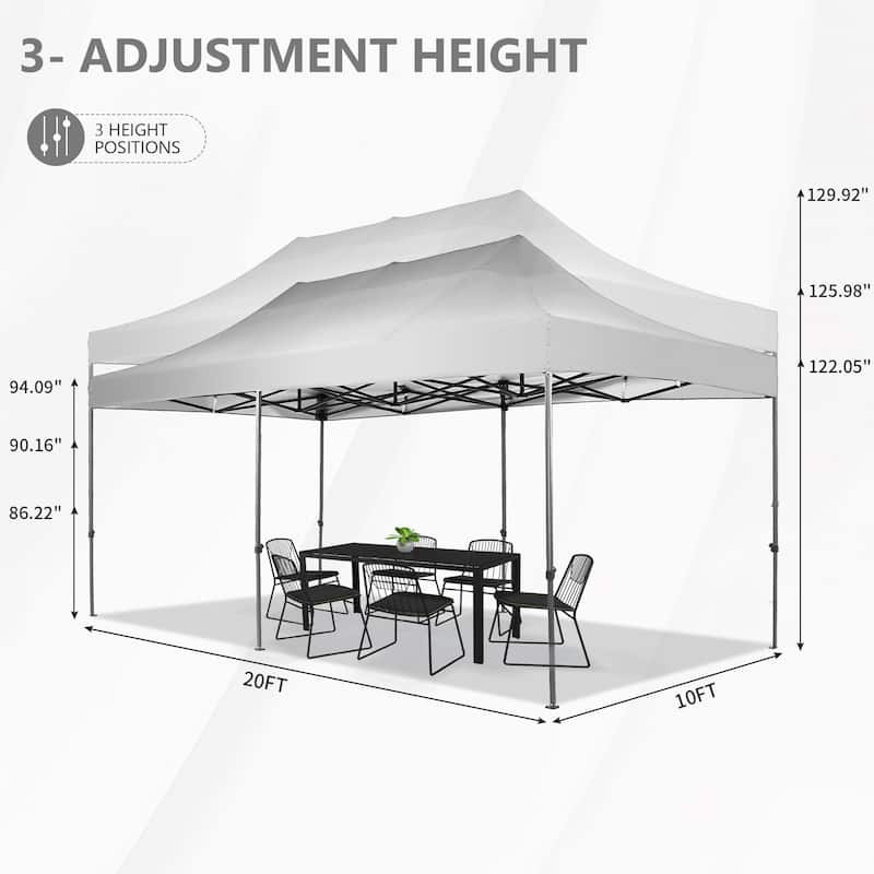 Ainfox 10x20Ft Pop up Canopy Tent Party Heavy Duty Instant Gazebo with 4 Removable Sidewalls