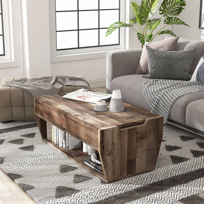 Rere Rustic 41-inch Wood Lift-top Coffee Table by Furniture of America