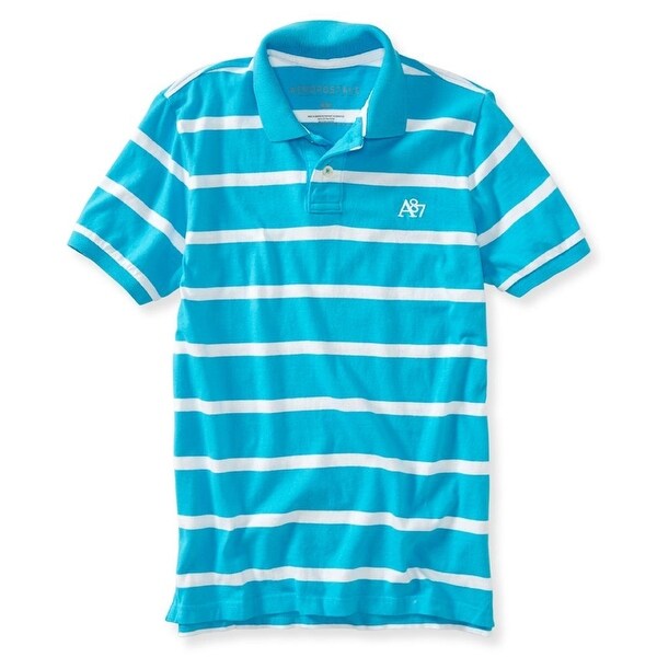 Aeropostale Mens A87 Striped Rugby Polo 
