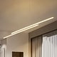 preview thumbnail 14 of 21, 59" Modern Black/Gold Linear Integrated LED Pendant Kitchen Island Light Bar