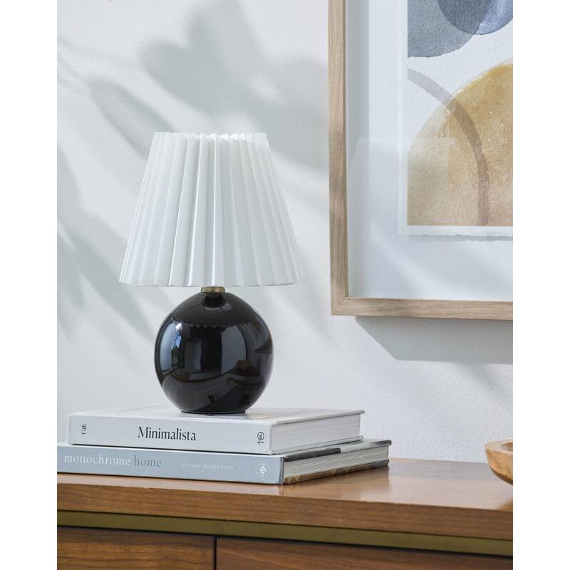 Livabliss Ferez Modern & Contemporary Accent Table Lamp - 12"H x 8"W x 8"D - Black