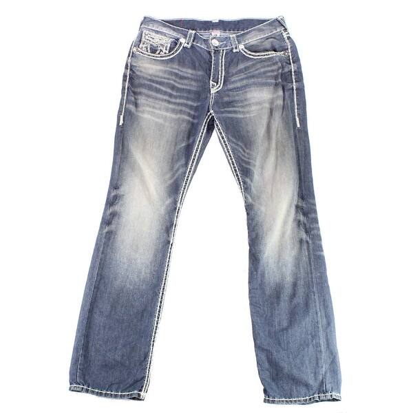 Shop True Religion Mens Jeans Washed Blue Size 34x32 Classic