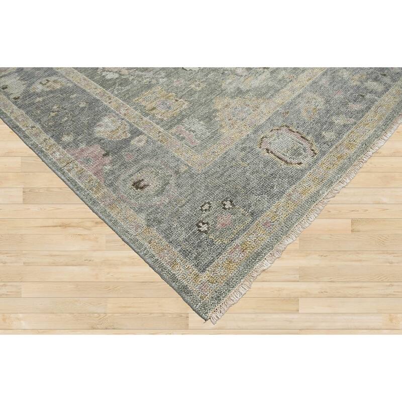 LoomBloom Multi Size Moss Handmade Traditional Oushak Wool Area Rug