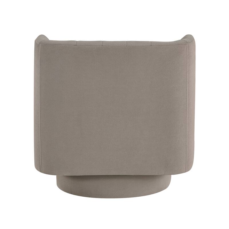 Bay 27.5" Textured Swivel Chair - Channel Tufted Barrel Back