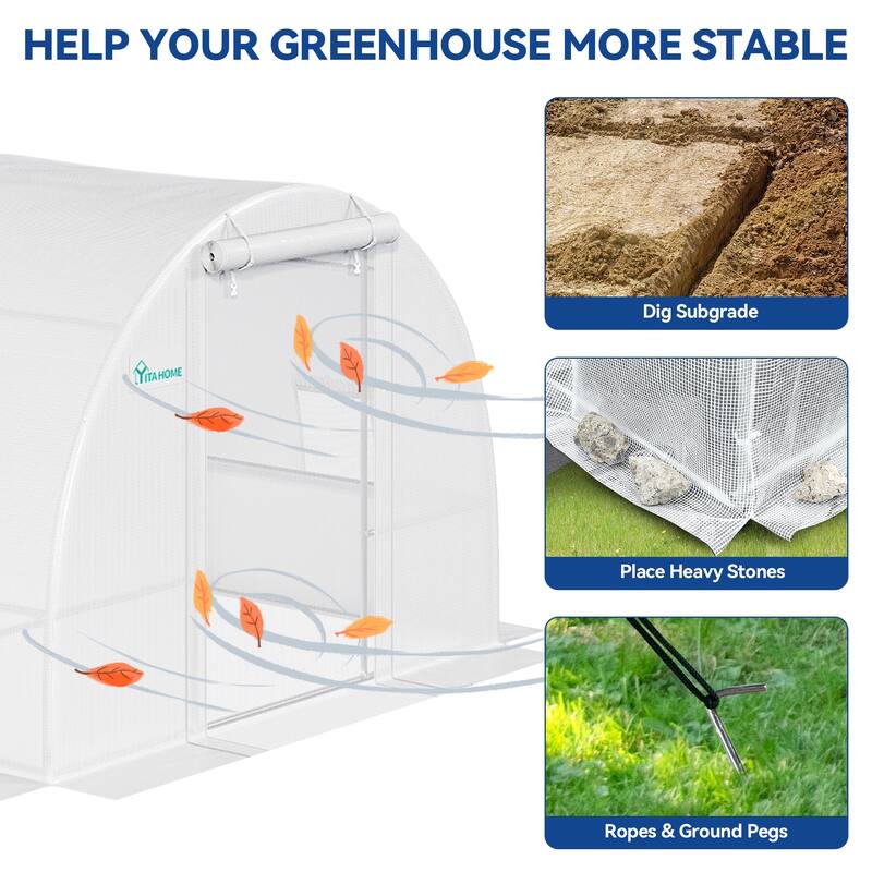 Moasis Greenhouse with Reinforced Steel Frame PE Cover