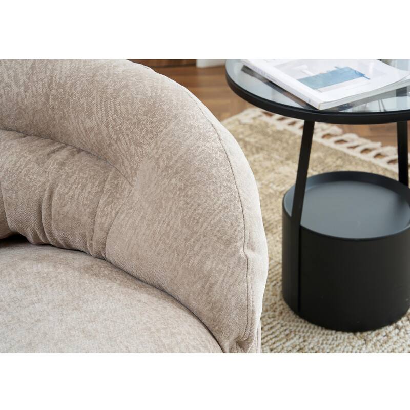 Ergonomic Chenille Office Chair Swivel Chair, Rotating Chair Club Chair Accent Chair with Removable Cushion