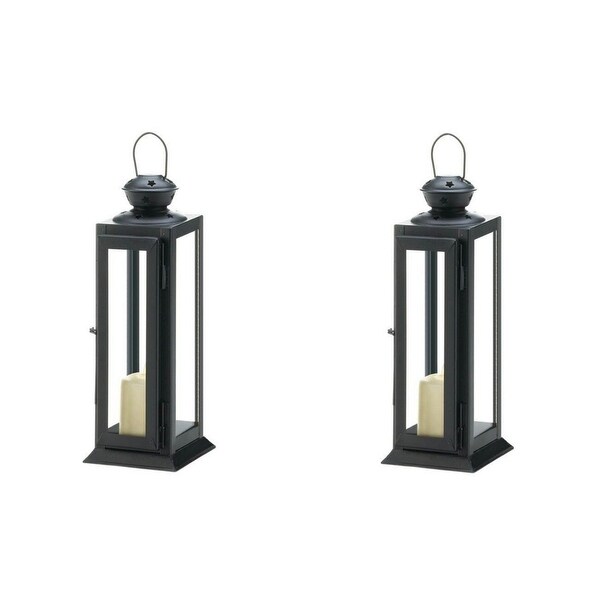 Set of 2 Sleek And Lean Star Cutout Lanterns