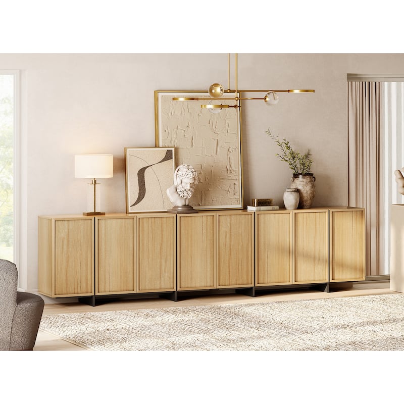 WAMPAT TV Stand for 32-75 Inch TVs, Modern TV Console, Entertainment Center with T-Shaped Legs for Living Room
