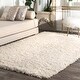 preview thumbnail 1 of 9, nuLOOM Ivory Handmade Soft and Plush Solid New Zealand/ Indian Wool Shag Rug
