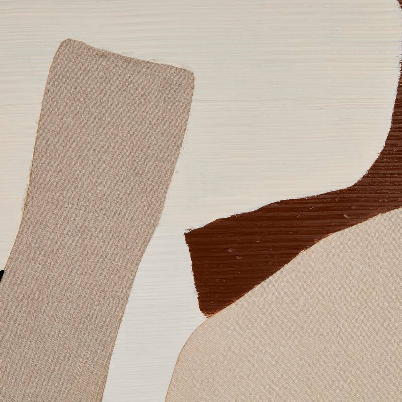 Wood Geometric Abstract Overlapping Circle Wall Art with Cream Accents - Brown - Roche River Decor