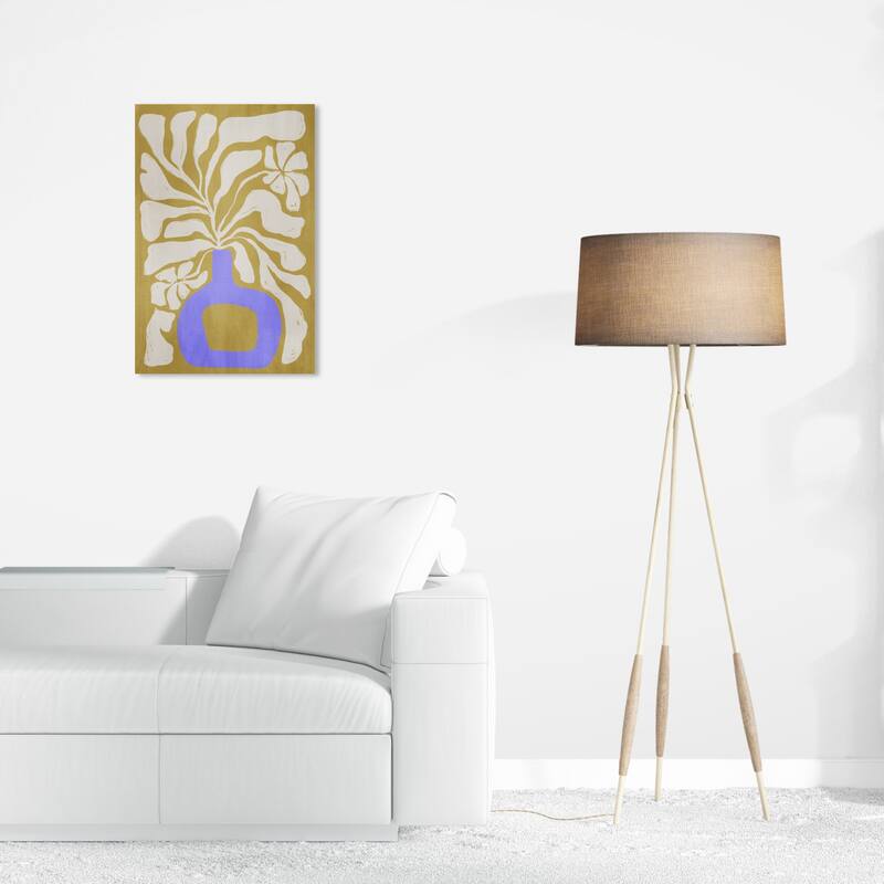 Wynwood Studio Canvas Floral and Botanical Sunshine Blossom Vase Yellow and Mustard Bohemian & Eclectic Wall Art Canvas Print - 24 x 16