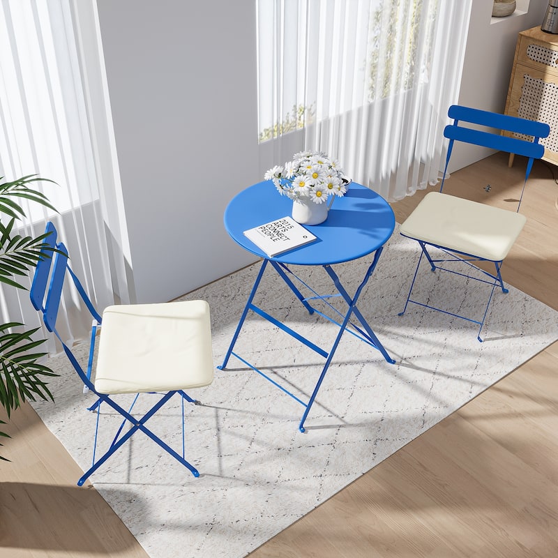 3 Piece Patio Bistro Balcony Chair Table Set