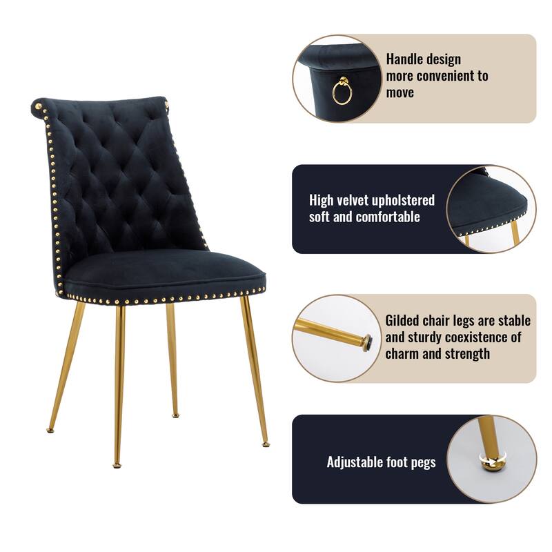 7-Piece Clihome Marble Dining Table with Velvet Chair Dining Chair
