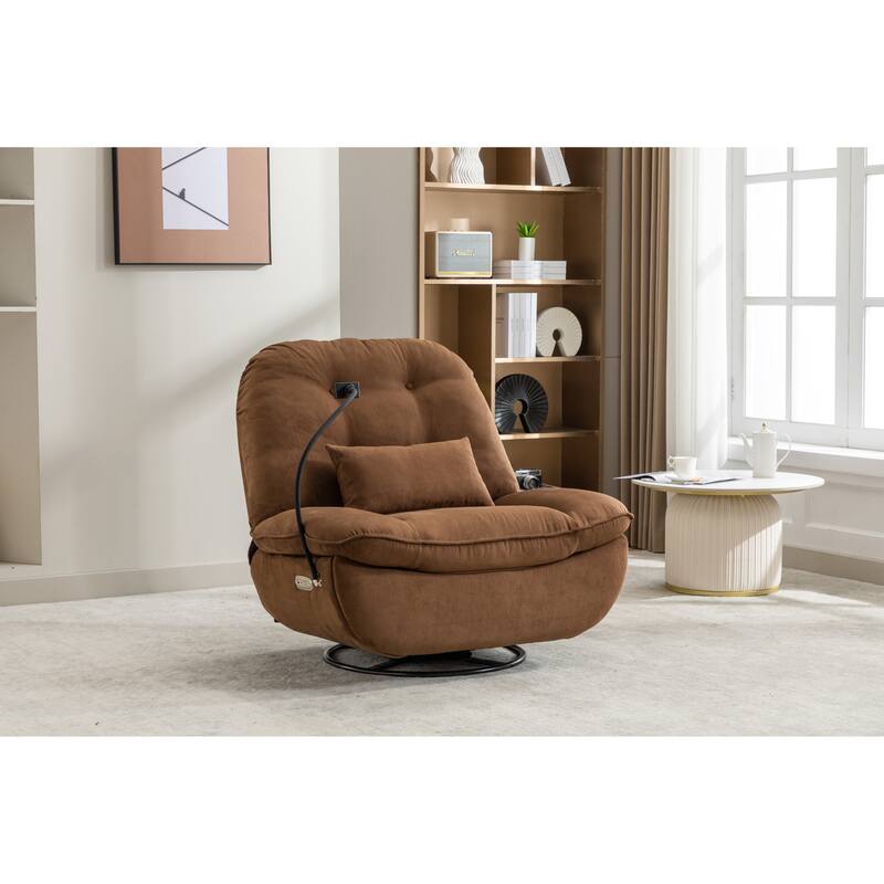 Power Recliner Swivel Glider USB Charger With Bluetooth Music Player Different Function Sleep Working Game and Model Grey