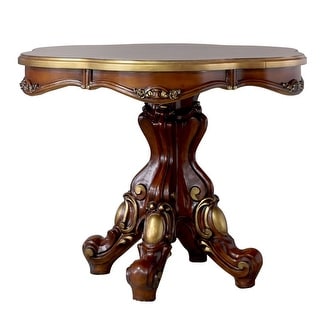 scalloped pedestal scrolled counter base brown height table