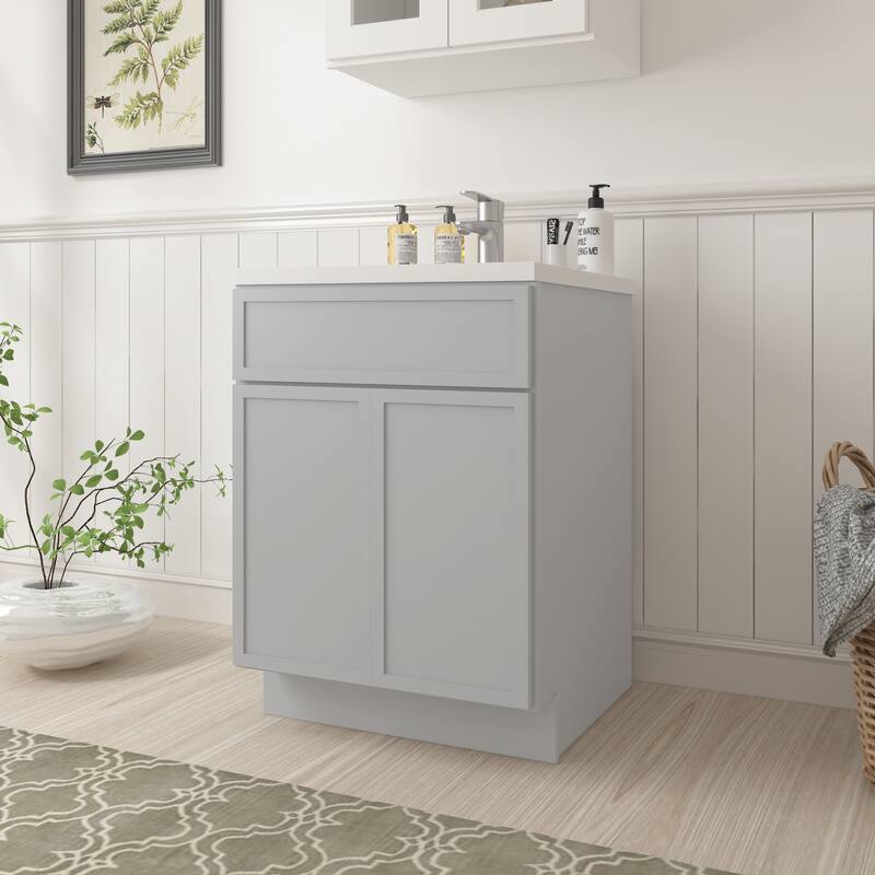 Vanity Art 24" Freestanding Single Base Storage Cabinet with Soft Close Doors