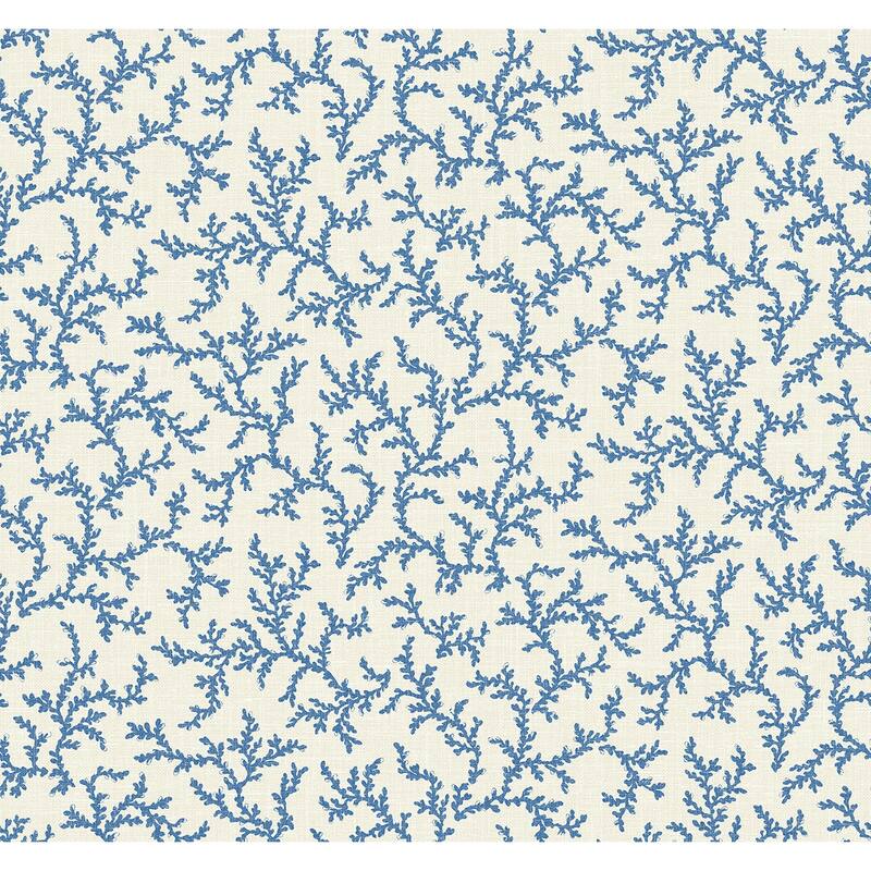 Seabrook Designs Corail Nonwoven Unpasted Wallpaper - 27 in. W x 27 ft. L - Denim Wash