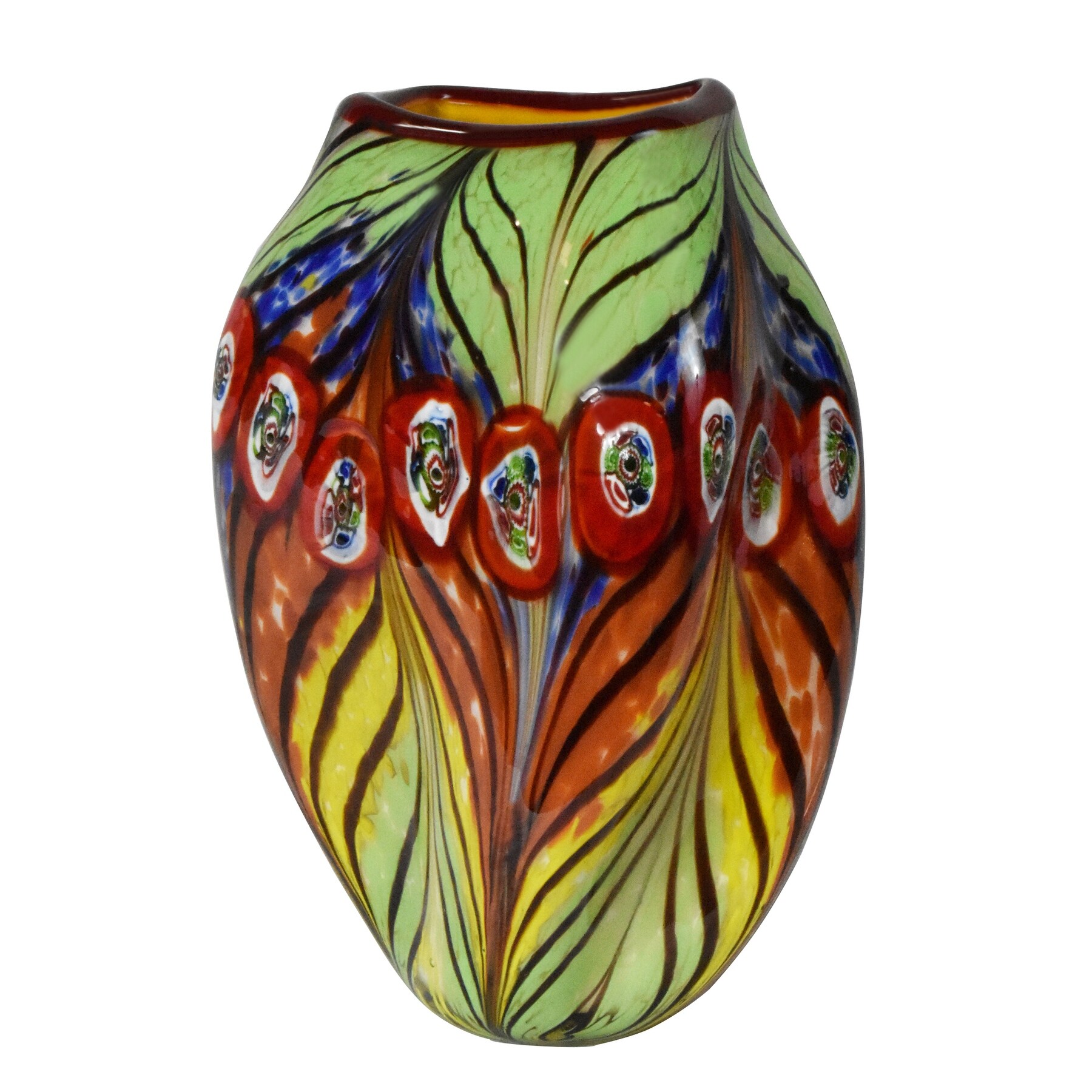 Shop 12 Multicolor Abstract Art Style Art Glass Vase Overstock