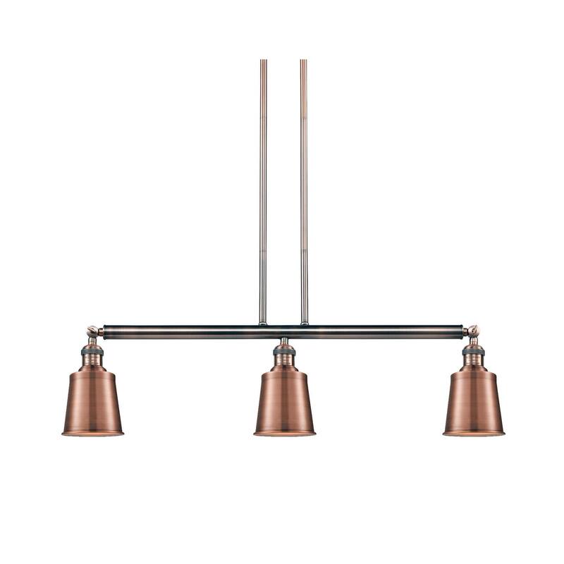 Innovations Lighting Addison 3 Light 38" Wide Linear Chandelier - Antique Copper / Antique Copper