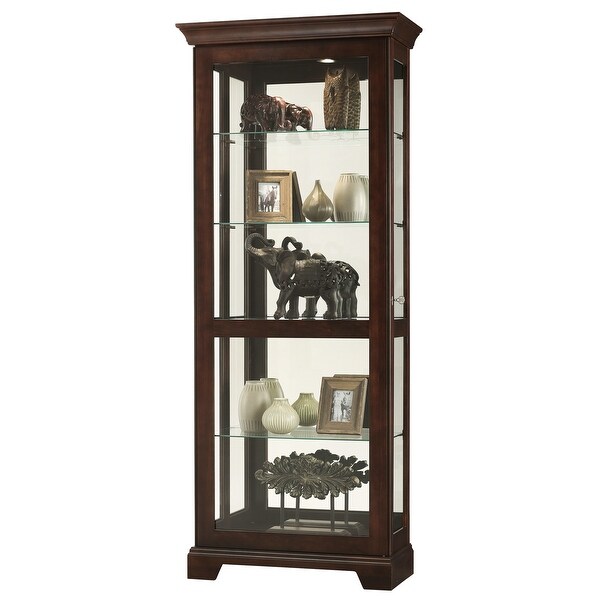 Shop Howard Miller Berends Iii Dark Brown Solid Wood Curio Cabinet Overstock 23449302
