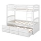 preview thumbnail 28 of 30, Twin Over Twin Wood Bunk Bed with Trundle and Drawers