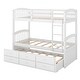 preview thumbnail 12 of 14, Twin over Twin Bunk Bed with Trundle & Drawers, Convertible, White