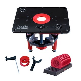 JessEm 02120 Mast-R-Lift II Router Lift and 10-Piece Insert Ring Set ...