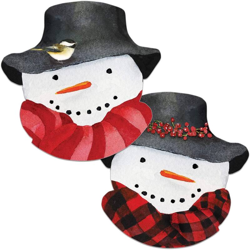 Counterart Snowman Shaped Reversible Placemat 4 Pack - 13x13
