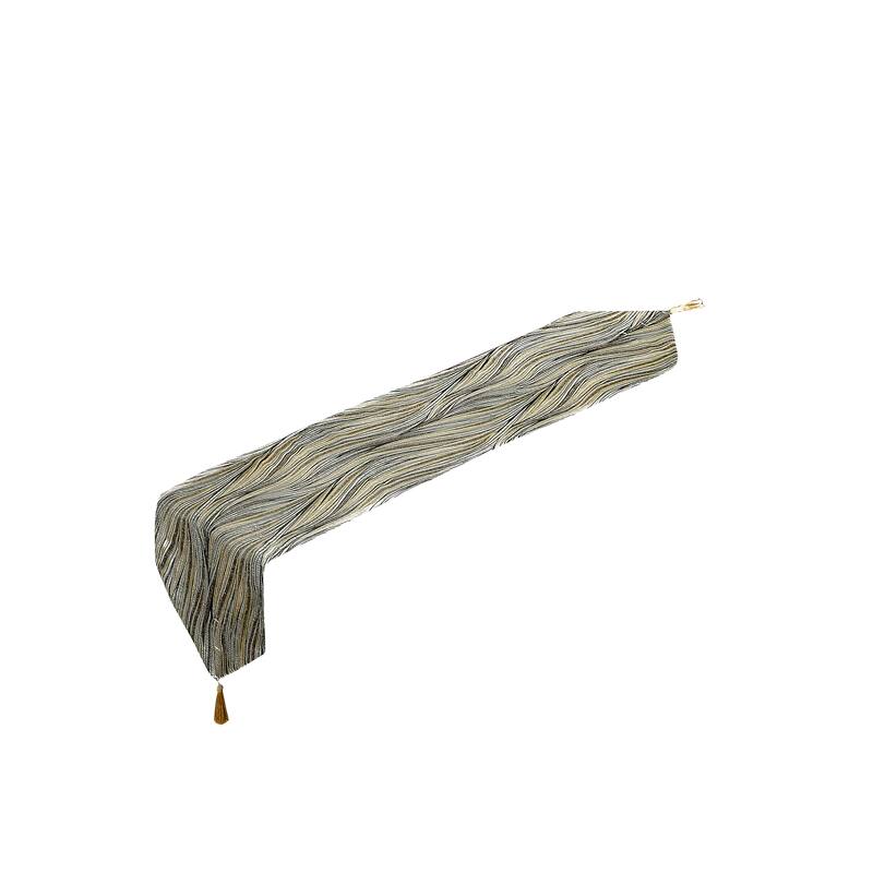 Violet Linen Tivoli Stripes Pattern, 13 Inch by 70 Inch, Decorative Table Runners - 13" X 70" - Gold