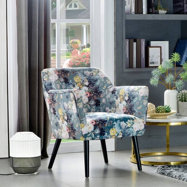 Shop Ovios Accent Chairs For Living Room Floral Print Armchair For Bedroom Tufted Cloud Chair Modern Comfy Side Chair With Metal Leg Overstock 31579813