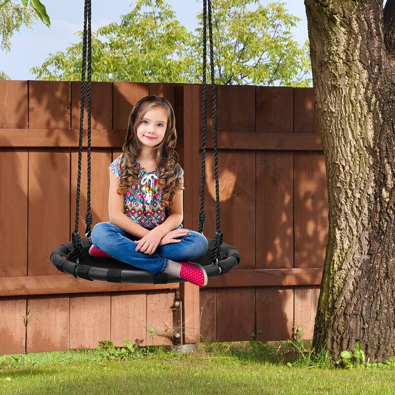 Spinner Swing – Kids Round Mat Swing – Great for Tree, Backyard, Playground [New Improved 2020 Design!] (24" Mat Seat)