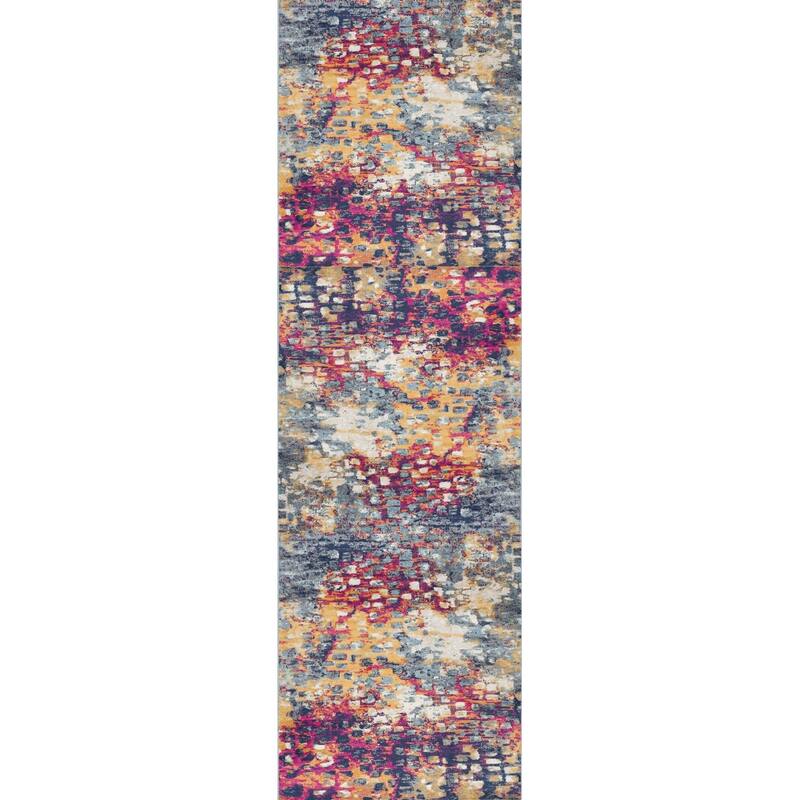 HomeRoots Abstract Modern Runner Area Rug