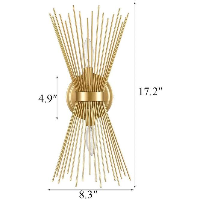 Forli 2-Light Vanity Light Mid-Century Starburst Wall Sconce Lamp