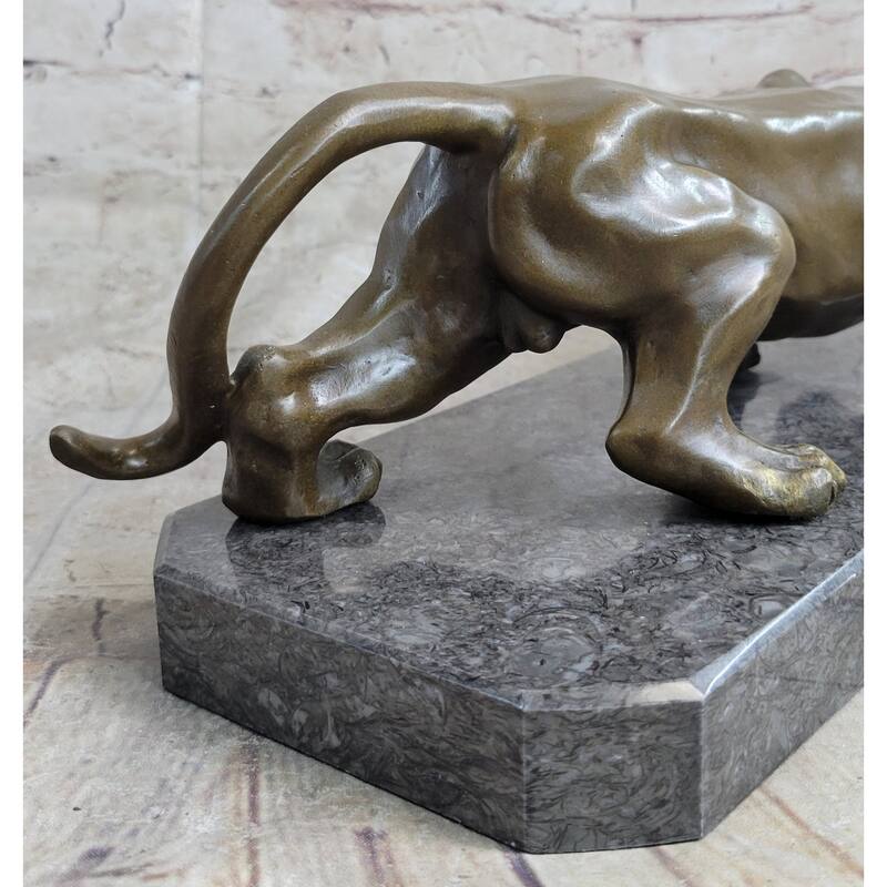 Cougar Panther Imitative Lioness Mountain Imitative Lion Bronze Statue Sculpture Figure Barye 5 Inches X 16 Inches