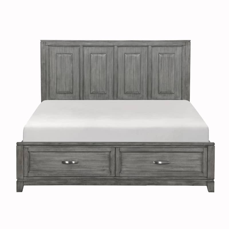 Saratoga Gray Storage Platform Bed - King