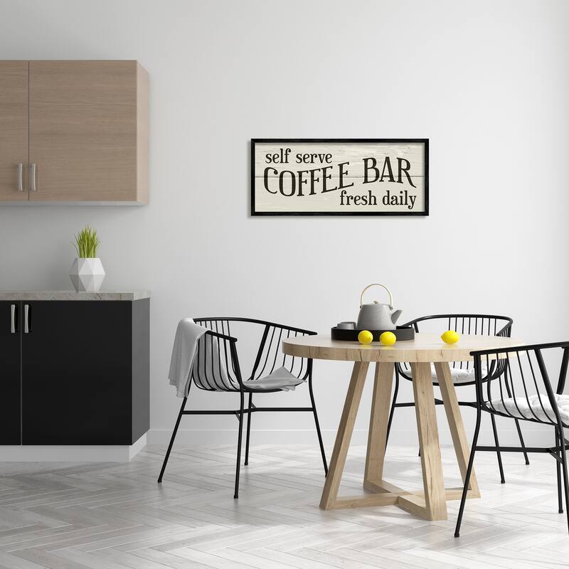 Stupell Self Serve Coffee Bar Sign Rustic Plank Pattern Framed Wall Art - Green