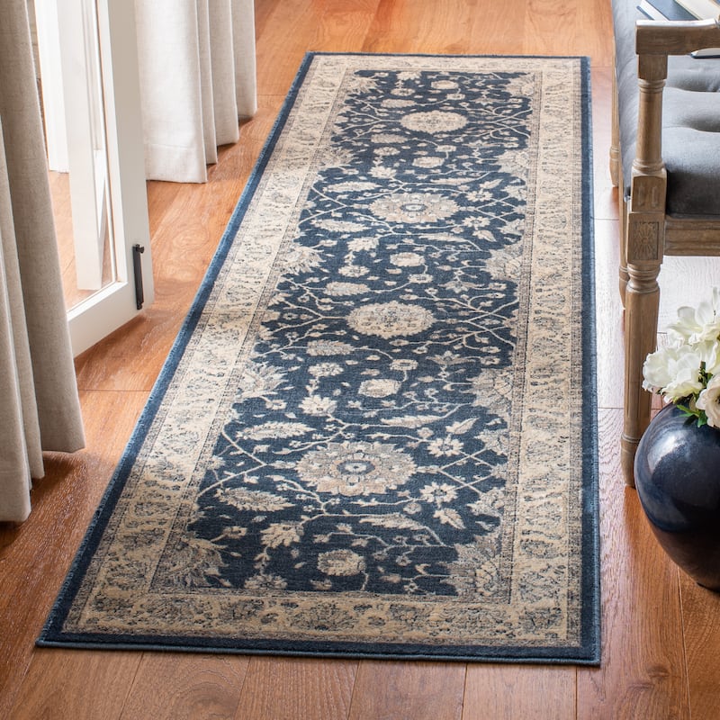 SAFAVIEH Vintage Lyda Traditional Oriental Rug - 2'2" x 8' Runner - Dark Blue/Beige